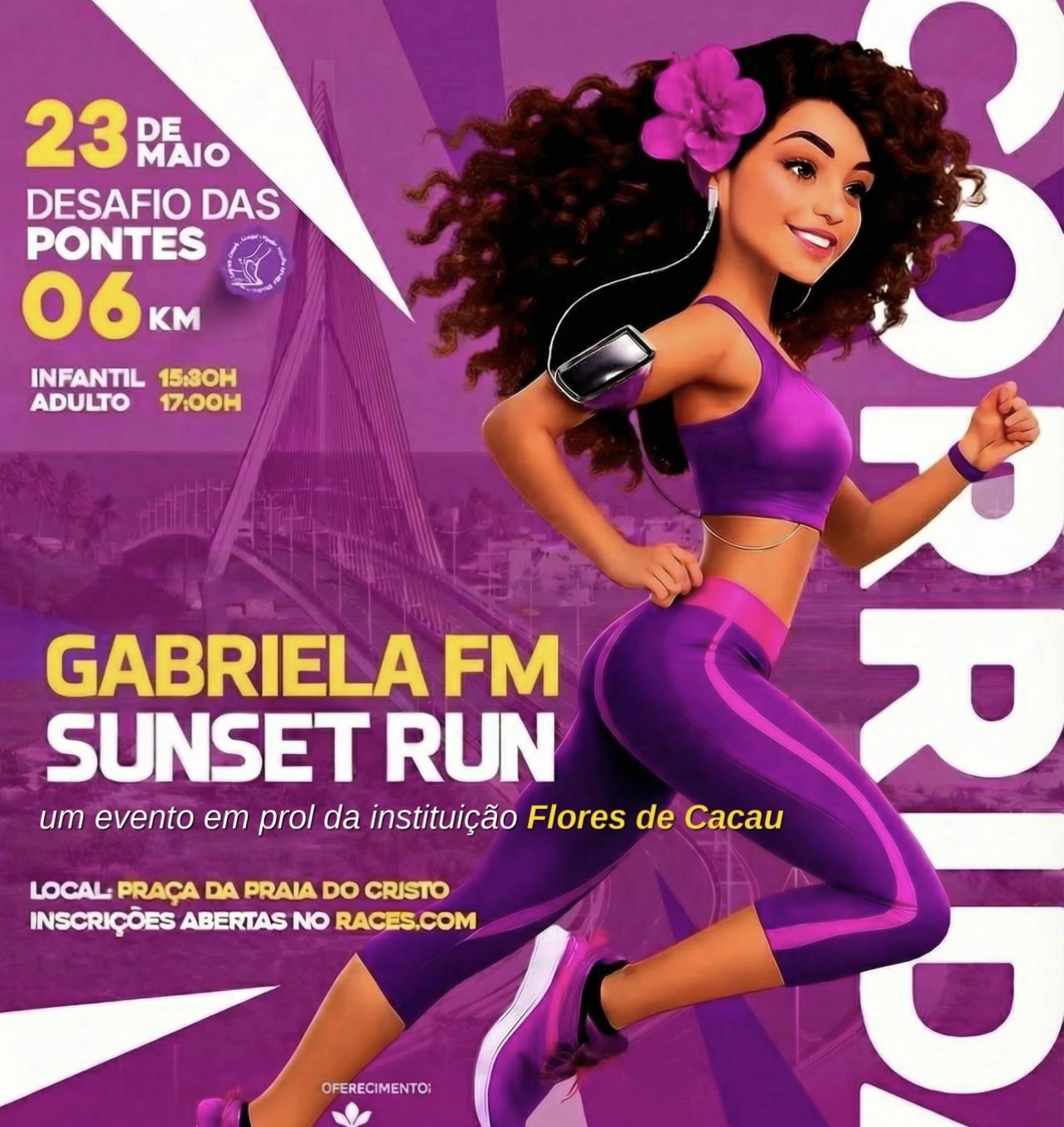 Gabriela FM Sunset Run 2026 - Desafio das Pontes